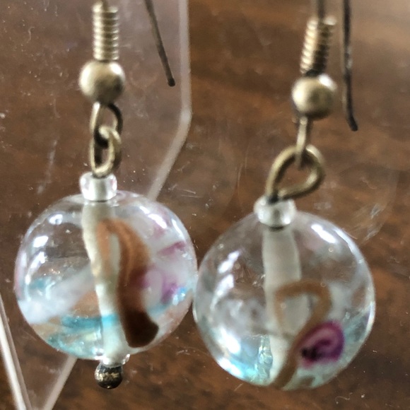 Vintage Czechoslovakian hand blown glass earrings - Picture 12 of 14